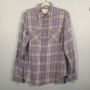 Denim & Supply by Ralph Lauren Lavender Plaid Flannel Long Sleeve Button size L